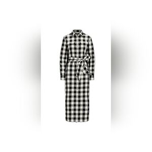 Lauren Ralph Lauren Long Sleeve Buttoned Dress-Black & White - Size 4